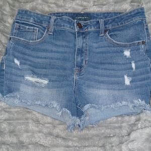 Aeropostale Light Blue Frayed Jean Shorts